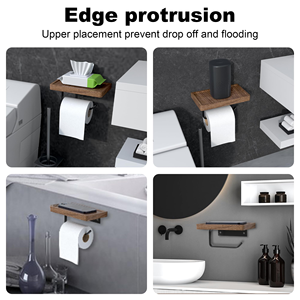 Portarrollos de Papel Higiénico de Estilo Nórdico para Baño, Soporte de Pared de Madera para Papel Higiénico - Product Image 2