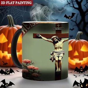 Mug en céramique 11oz noir givré sensible à la chaleur, tasse vierge pour sublimation - Product Image 6