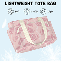 Sac fourre-tout décontracté écologique de 20 L, sac de voyage personnalisé avec imprimé fougère hawaïenne, plusieurs poches pour le rangement, sac de courses