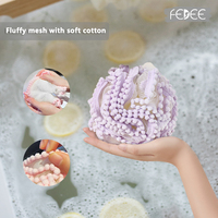 Offre Spéciale 50g dentelle bain maille pouf exfoliant corps épurateur douche éponge boule pour femmes et hommes