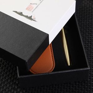 Coffret Cadeau d'Affaires en Métal et Bois de Santal, Étui à Crayons en PU, Stylos Sérigraphiés, Souvenir pour la Journée des Enseignants - Product Image 4