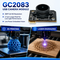 Módulo de Cámara USB GC2083 2MP 1080P, 2.7m, Baja Luz, Bajo Consumo, Sensor de 1/3", 30FPS, Plug & Play para Impresora 3D y Grabador Láser