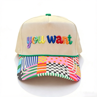 Casquettes Snapback en Coton Ajustables pour Hommes avec Broderie Personnalisée et Patch Color Block sur la Visière – Idéales pour l'Extérieur, Élégantes et Pratiques