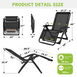 Silla Reclinable para Exteriores con Cojín Extraíble, Reposacabezas, Portavasos y Reposapiés, Silla de Gravedad Cero, Precios al por Mayor - Product Image 3
