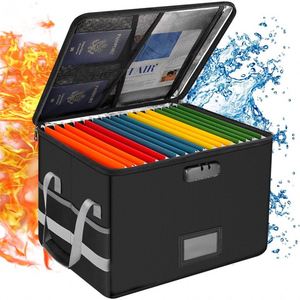 Custom <b>Collapsible</b> Fiberglass Fireproof Safe Bag Money <b>Storage</b> <b>Box</b> Office Zipper File Document <b>Box</b> <b>Storage</b> Organizer with Lock - Product Image 5