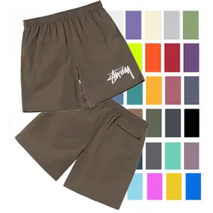 Men Gym Fitness Loose Woven Biker Shorts Jogger Summer Quick Dry Short Pants Custom Logo Male Beach Thick Nylon Swim Shorts