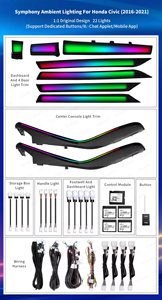 Kit d'éclairage d'ambiance intérieur LED 12V Symphony pour Civic 10ème génération (2016-2021) - Accessoires de bande lumineuse d'ambiance - Product Image 2