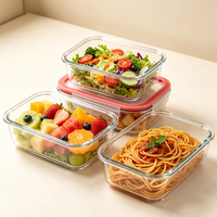 Contenants de préparation des repas en verre empilables avec couvercles, en verre borosilicate sans BPA, résistants au four, pour la salle de sport