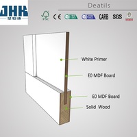 Portes intérieures JHK-SK05, style Shaker, en MDF, avec panneau blanc apprêté, portes modernes moulées, apprêt blanc, porte Shaker