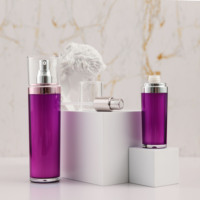 Flacon multi-tailles avec pompe, pot à crème à tête ronde inclinée, emballage cosmétique, flacon de lotion