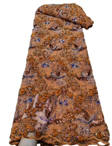 Séquence Dentelle Tissu De Luxe Robe De Mariée Tissu Coloré Sequin Suisse Voile Fantaisie Paillettes Broderie Dentelle Tissu - Product Image 1