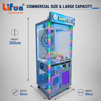 LIFUN 31'' Machine à griffes Happy Cat personnalisable en métal et plastique, à monnayeur, pour centres d'amusement, avec prix en peluches, version anglaise