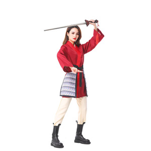 Costume Tradizionale Hanfu Rosso Stile Guerriero per Donna, per Cosplay e Spettacoli Teatrali, in Poliestere, Vendita all'Ingrosso - Product Image 6