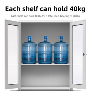 Armoire modulaire moderne de rangement de dossiers en acier réglable à quatre portes ignifuge et étanche pour la maison bureau salle de sport salon hôpital - Product Image 5