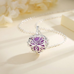 <span class=keywords><strong>Ciondolo</strong></span> a gabbia per Bola dell'armonia a forma di farfalla, in argento, con suono, per donna, gioiello da collo alla moda per la maternità - Product Image 4