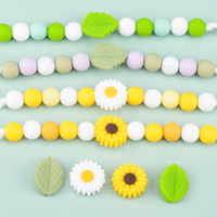 Aksesoris Perhiasan Buatan Tangan DIY 22mm Grosir Manik-Manik Silikon Bunga Matahari Daisy untuk Pulpen