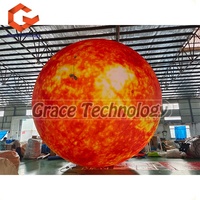 Ballon globe gonflable géant de 8m avec lumières LED pour les décorations de fête