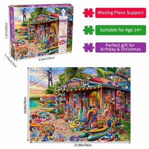 Rompecabezas de 1000 Piezas para Decoración del Hogar, Paisaje de Cabaña con Cascada, Para Adultos - Product Image 1