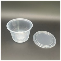 Prix d'usine H91098-1 Transparent PP jetable 16oz Deli Récipient alimentaire avec couvercle