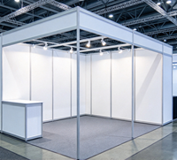 Stand modulaire en profilés aluminium 10x20 pieds, livré en kit facile à assembler, pour les exposants de salons professionnels en Asie du Sud-Est