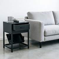 Table console d'angle en bois, design moderne, meuble multi-usages avec rangement dissimulé pour chambre et salon