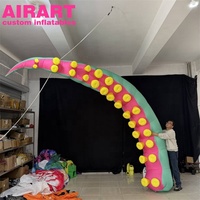 Tentacule de pieuvre gonflable géant, vert rose jaune, accessoire gonflable en forme de tentacule océanique, grand bras de monstre marin pour la décoration de scène