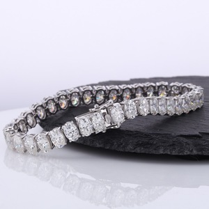 Trang sức cao cấp nam nữ dây chuyền tennis baguette <span class=keywords><strong>9K</strong></span> bạc 925 Moissanite VVS vòng tay tennis 3.5mm quà tặng dự tiệc vòng đeo tay thanh lịch - Product Image 5