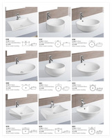 Évier ovale blanc moderne Offre Spéciale articles sanitaires en céramique pour hôtel appartement salle de bain lavabo d'art avec conception de dessus de table