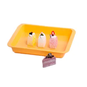Colored Large-sized Kindergarten Props Operation Tray Rectangular Plastic Square Plate Classroom Toy Tray