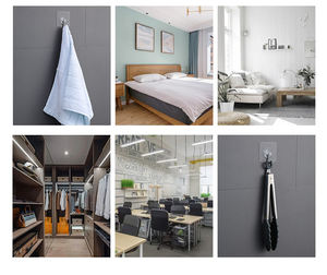 Ganchos de PVC Transparentes de Acero Inoxidable, Fuertes, Autoadhesivos e Impermeables para Colgar Llaves, Ropa, en la Cocina, Baño, Puerta o Pared - Product Image 3