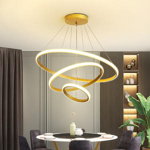 Décoration de maison <span class=keywords><strong>cuisine</strong></span> salle à manger décoratif nordique salon lustre de plafond 3 anneaux Design moderne Led suspension - Product Image 2