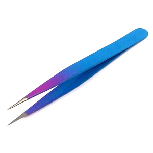 Pinzas para el pelo encarnado, pinzas afiladas de acero inoxidable para férulas, puntiagudas de acero (azul cielo y rosa) - Product Image 1