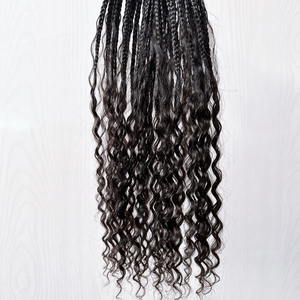 Capelli tracciati umani che sono già intrecciati pre-avvolti estremità ricci naturali intrecciate per trecciare le estensioni dei capelli - Product Image 4