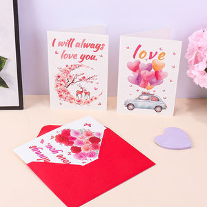 Thiệp chúc mừng ngày lễ tình nhân, sinh nhật, Lễ Tạ ơn in hình trái tim hoa văn độc đáo, cá tính, sáng tạo, kèm phong bì - Product Image 5