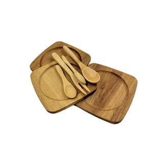 Sous-verre rond en bois d'acacia 11,4x11,4x0,9 cm, tapis isolant thermique pour tasse à thé, usage domestique - Product Image 1