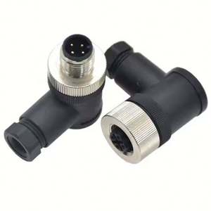 Conector M12, 4 pines, ángulo recto, impermeable, macho, hembra, enchufe, instalación de campo, código de montaje Compatible - Product Image 3