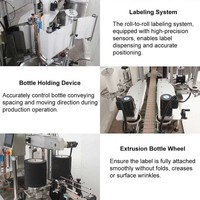 Ligne de production HZPK automatique à 8 têtes avec pompe à engrenages pour le remplissage et l'étiquetage double face des bouteilles en verre et en plastique pour liquides et pâtes