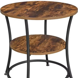 Moderna mesa de centro de metal negro mate en forma de C con asa elegante mesa auxiliar para sofás - Product Image 1