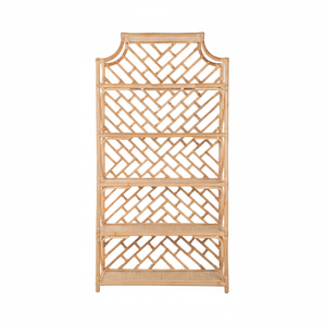 ชั้นวางหนังสือหวายธรรมชาติ, ตู้หนังสือสไตล์ชิพเพนเดลธรรมชาติ, สีน้ำตาลอ่อน, งานฝีมือจากเวียดนาม, นาห์ หมิน สำหรับขายส่ง - Product Image 1