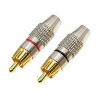 Conector RCA Lotus Chapado en Oro Sin Soldadura, Conector de Audio y Video para Altavoz, Amplificador, Cable AV