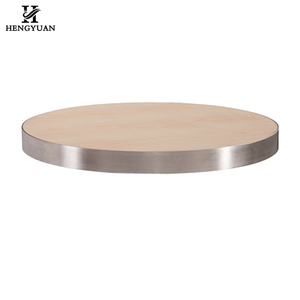 Práctica de color pálido Borde de metal diseño <span class=keywords><strong>Restaurante</strong></span> <span class=keywords><strong>La</strong></span> Mesa <span class=keywords><strong>Redonda</strong></span> de madera superior - Product Image 1
