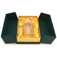 Couvercle magnétique de luxe personnalisé double porte carton carton papier bouteille unique boîte à vin rouge boîte d'emballage cadeau