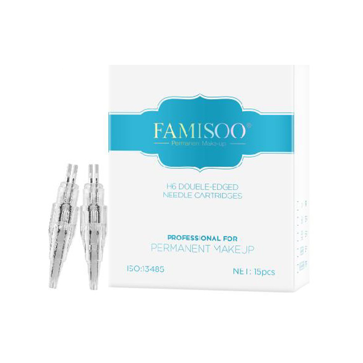 FAMISOO M2 Permanent Makeup Cartridge Needle with Double Needles for Lip Pmu Machine use
