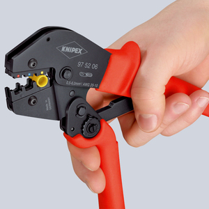 Alicates de crimpado Knipex 0.5-6.0mm AWG 20-10 de entrada frontal con agarre suave, grado industrial - Product Image 1