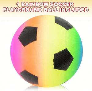 Ballons de plage pour enfants, jouets rebondissants non toxiques, 8,5 pouces, ballon de football arc-en-ciel - Product Image 3