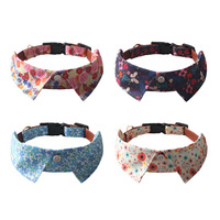 Nouveaux produits pour animaux de compagnie : Collier pour chien avec nœud papillon, série fruits et fleurs en tissu