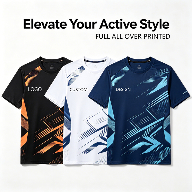 New Design Custom Sublimation T-shirt Oversized Round Neck Workwear Team Activity T-shirt Full All Over Printed T-shirt for Men