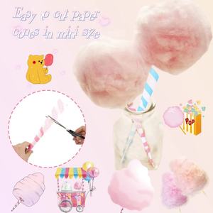 <span class=keywords><strong>Palo</strong></span> de papel de grado alimenticio impreso personalizado conos de algodón de azúcar <span class=keywords><strong>rosa</strong></span> amarillo azul verde rayas giratorias conos de hilo de caramelo de papel - Product Image 4