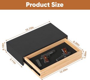 Estante <span class=keywords><strong>Flotante</strong></span> de Madera Moderno Personalizado <span class=keywords><strong>con</strong></span> Compartimento <span class=keywords><strong>Oculto</strong></span> y Cajón, para Montaje en Pared, Ecológico y Ahorra Espacio - Product Image 5