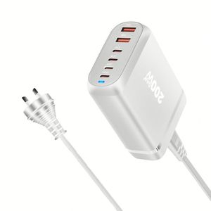 อะแดปเตอร์ GaN 200W USB-C ชาร์จเร็ว 4C2A รองรับ PD 100W 20W 18W สำหรับแล็ปท็อปและโทรศัพท์มือถือ - Product Image 6